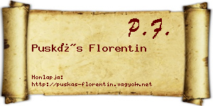 Puskás Florentin névjegykártya